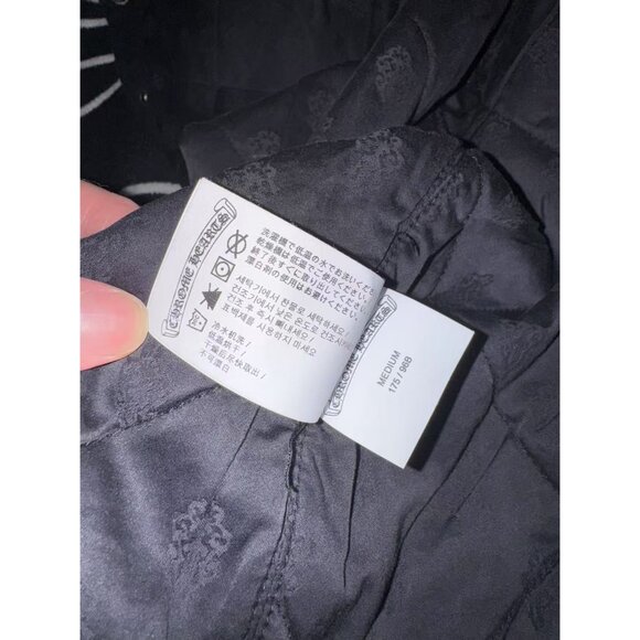 Chrome Hearts Black Denim Shirt Jacket With Quilted Lining & Silver Button Detai - Picture 7 of 16